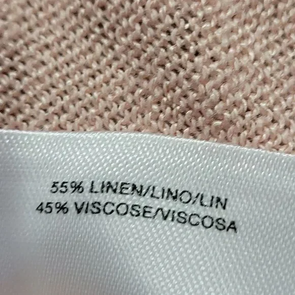 Dressbarn Womens Open Front  Linen Blend Cardigans Pink M Sz 1 X - Picture 5 of 9